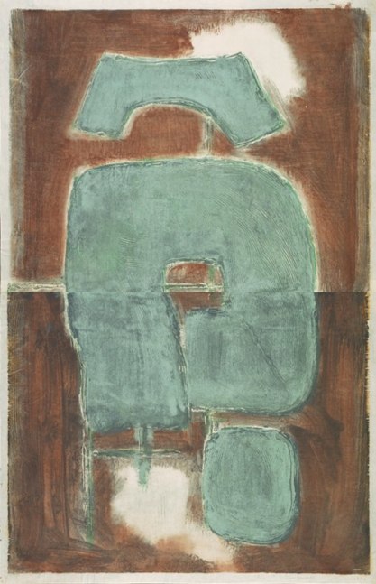 Untitled, PP 2041, c. 1972
Water Soluble Printer&amp;rsquo;s Ink and Casein
​​​​​​​on Handmade Japanese Paper
H:&amp;nbsp;39 1/4 x W: 25 1/8 inches
