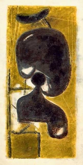 Inv# AWdC-CM 2703-5 Untitled, 1962
Water Soluble Printer&amp;#39;s Ink
on Handmade Japanese Wove Paper
34 1/2 x 16 1/8 inches&amp;nbsp;
87.63 x 40.96 cm