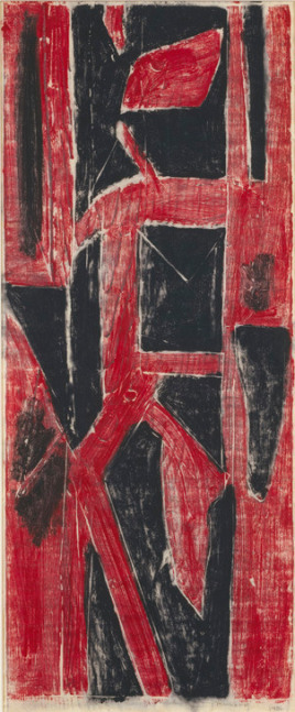 Untitled, AWdC-M 2503, c. 1950s-60s
Water Soluble Printer&amp;rsquo;s Ink and Casein
​​​​​​​on Handmade Japanese Paper
H:&amp;nbsp;30 3/4 x W: 12 1/4 inches