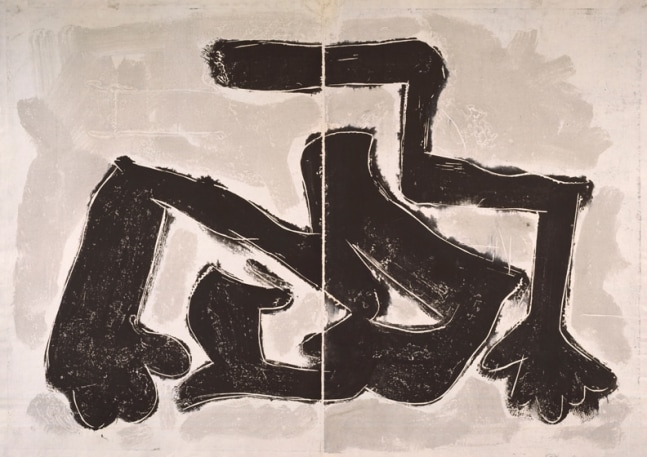 Untitled, PP 2076, 1972
Water Soluble Printer’s Ink and Casein
on Handmade Japanese Paper
H: 28 3/4 x W: 40 7/8 inches