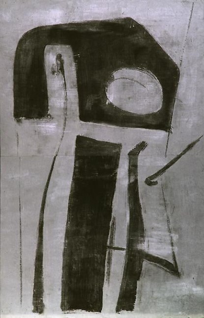 Untitled, PP 2021, c. 1971
Water Soluble Printer’s Ink and Casein
on Handmade Japanese Paper
H: 43 1/2 x W: 28 1/8 inches