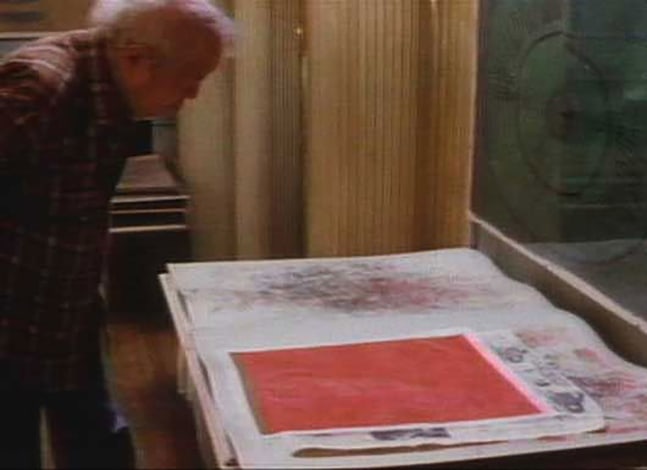 7.&amp;nbsp;Between each impression of color, the panels are allowed to dry overnight.&amp;nbsp;After years of experimentation, Glankoff devised a simple press to flatten and dry each paper panel. Although not pictured here...each panel is lightly misted with water, placed between individual panels of glass plates and felt and covered with a sheet of oil-cloth. The handmade Japanese paper panels are left to dry for two or three days.