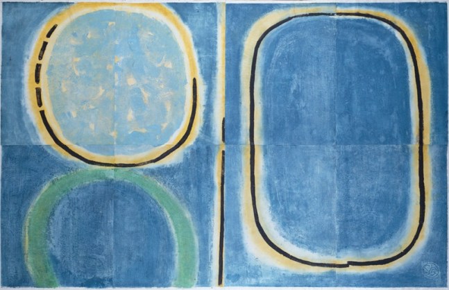 Untitled, PP 8002, 1972
Water Soluble Printer&amp;rsquo;s Ink and Casein
​​​​​​​on Handmade Japanese Paper
H:&amp;nbsp;48 3/8 x W: 76 inches