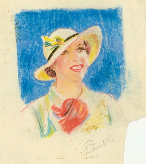 Inv# GDrI 006 Untitled, c. 1930s
Chalk pastel and red pencil on tissue
10 5/8 x 9 1/4 inches
27 x 23.5 cm