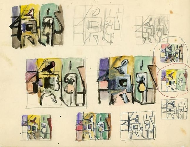 Inv# FV 19 Untitled, c. 1940s-1950s
Ball Point Ink, Graphite and Gouache on Wove Paper
11 x 8.5 inches&amp;nbsp;&amp;nbsp;
27.9 x 21.6 cm