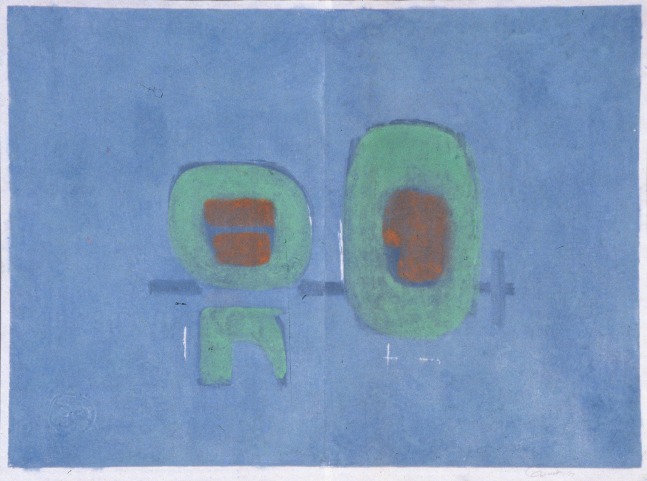 Untitled, PP 2116, 1977
Water Soluble Printer&amp;#39;s Ink and Casein
on Handmade Japanese Paper
H: 28 1/2 x W: 38 3/4 inches