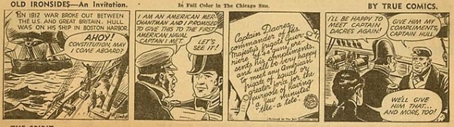 Inv# CS 0029 &amp;quot;Old Ironsides&amp;quot;
An Invitation by True Comics, 1942
Newspaper Print
3 1/16 x 10 1/2 inches
7.77 x 26.67 cm