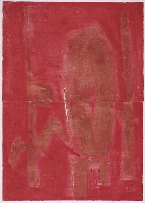 Untitled, PP 2104, c. 1975
Water Soluble Printer&amp;rsquo;s Ink and Casein
on Handmade Japanese Paper
H:&amp;nbsp;40 7/8 x W: 28 3/4 inches