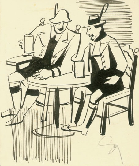 Inv# PII 062 Untitled, c. 1930-1940s
Pen and ink over pencil sketch on Commercial Drawing Paper
3 7/8 x 3 3/16 inches
9.86 x 8.1 cm