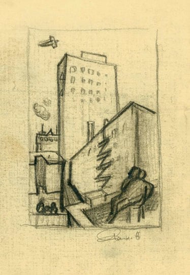 Inv# GDrI 010 Untitled, c. 1940s
Graphite on Laid Stationary Paper
8 15/16 x 5 3/4 inches
22.71 x 14.61 cm