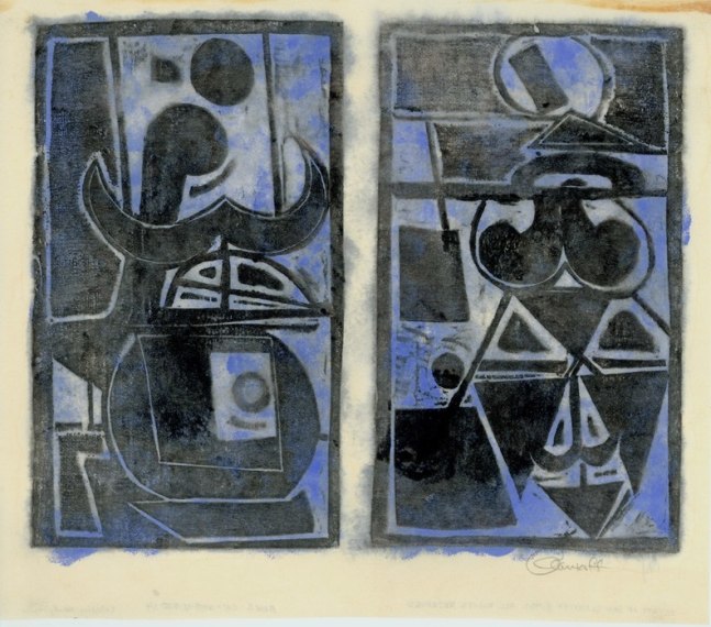 Untitled, AWdC-CM 1108, c. 1940-50s
Water Soluble Printer’s Ink on Japanese Paper
H: 10 1/2 x W: 12 inches