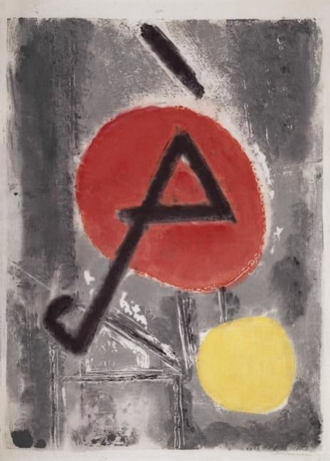 Untitled, PP 1030, c. 1972
Water Soluble Printer&amp;rsquo;s Ink and Casein
on Handmade Japanese Paper
H:&amp;nbsp;30 1/4 x W: 21 3/8 inches