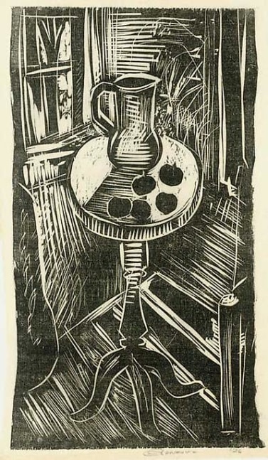 Inv# RBWWdC 2706-26-15 Untitled, c.1926
Oil Based Printer&amp;#39;s Ink / Woodcut
on Handmade Japanese Laid Paper
13 7/8 x 8 1/8 inches&amp;nbsp;&amp;nbsp;
35.26 x 20.65 cm