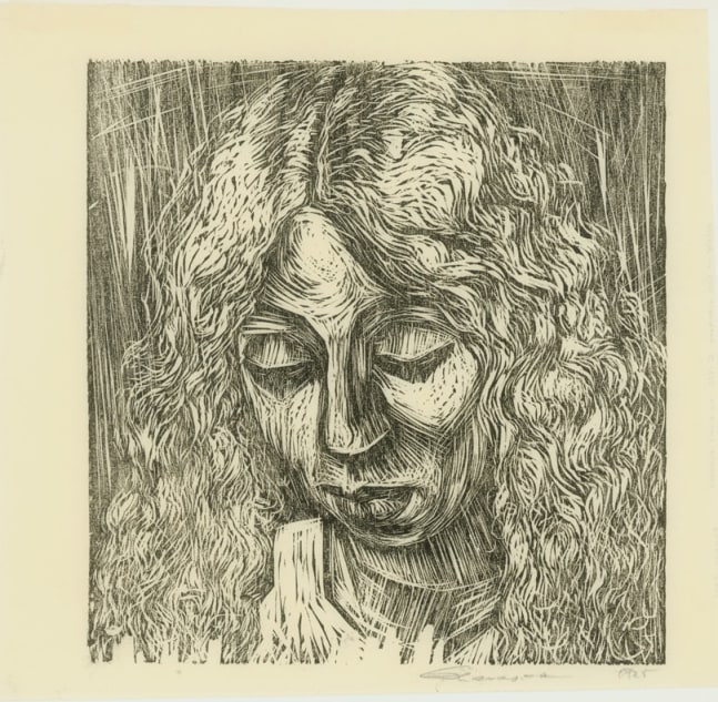 Untitled, RBWWdC 2302-25-3, c. 1925
Oil Based Printers Ink/ Woodcut
on Handmade Japanese Paper
​H: 8 3/8 x W: 7 7/8 inches