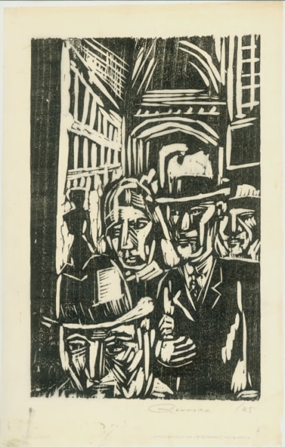 Untitled, RBWWdC 3804, c. 1925, "Urban Landscapet"
Oil Based Printers Ink/ Woodcut on Japanese Paper
H: 13 1/2 x W: 8 9/16 inches