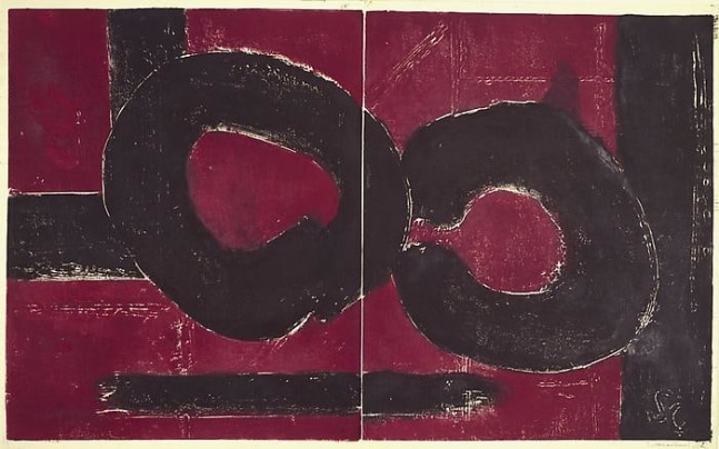Untitled, PP 2093, c. 1973
Water Soluble Printer&amp;rsquo;s Ink and Casein
on Handmade Japanese Paper
H:&amp;nbsp;25 1/8 x W: 40 5/8 inches