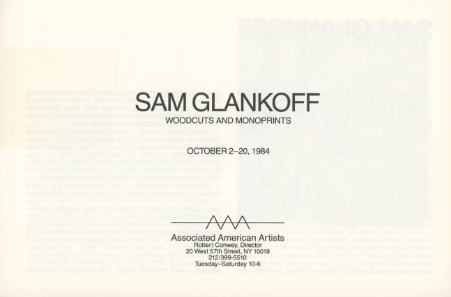 A.A.A. Sam Glankoff: Woodcuts And Monoprints