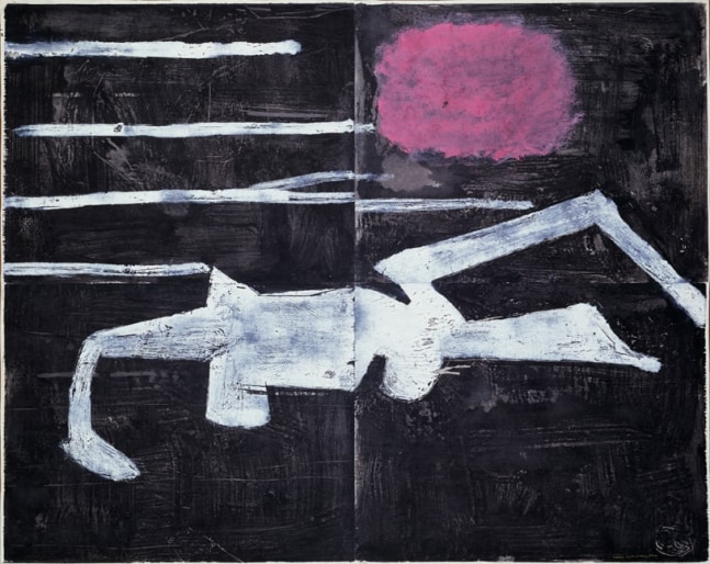 Untitled, PP 4060, c. 1973
Water Soluble Printer&amp;rsquo;s Ink and Casein
on Handmade Japanese Paper
H:&amp;nbsp;37 5/8 x W: 47 7/8 inches