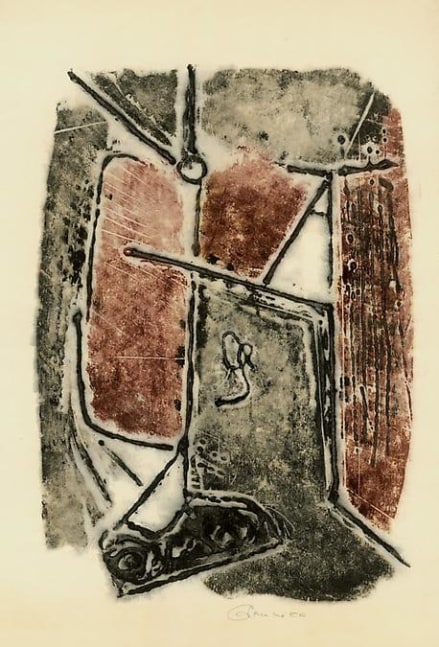 Untitled, AWdC-CM 1703,&amp;nbsp;c.1950-60s
Water Soluble Printer&amp;#39;s Ink
on Handmade Japanese Paper
H: 19 x W: 12 7/8 inches