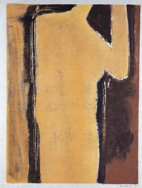 Untitled, PP 1038, c. 1971
Water Soluble Printer’s Ink and Casein
on Handmade Japanese Paper
H: 331 3/4 x W: 24 1/8 inches