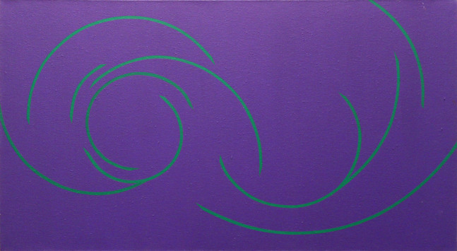 Loop (Violet, Green), 1966     acrylic on canvas 22 x 40 inches;  55.9 x 101.6 centimeters LSFA# 12044