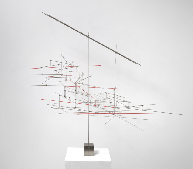 Construction 20:26, 2012, stainless steel and red pigment 45 x 49 x 31 inches;  114.3 x 124.5 x 78.7 centimeters LSFA# 13257