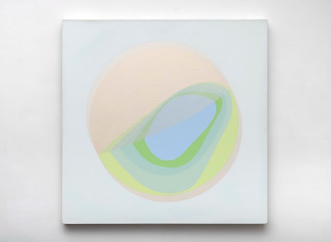 Helen Lundeberg (1908-1999) Untitled (Sectioned Planet), 1969     acrylic on canvas 36 x 36 inches;  91.4 x 91.4 centimeters LSFA# 13331