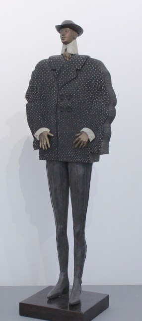 Cecilia Z. Miguez (b. 1955) The big coat 2, 2013     wood, bronze and mixed media 39 x 12 x 9 inches;  99.1 x 30.5 x 22.9 centimeters LSFA# 13033