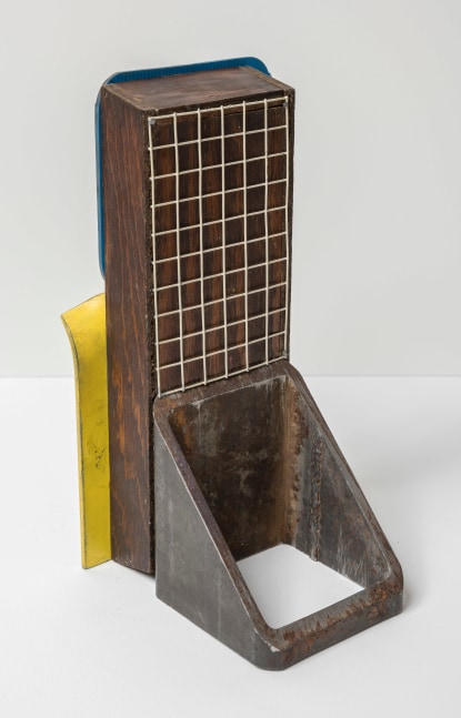 Assemblage IV, 2019 steel, wood, magnet, aerosol paint 4 x 9 1/2 x 5 inches; 10.2 x 24.1 x 12.7 centimeters