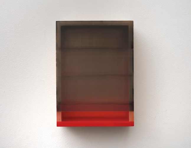 Heather Hutchison (b. 1964) FIN, 2020  mixed media, reclaimed Plexiglas, birch plywood box  11 x 8 x 3 3/4 inches; 27.9 x 20.3 x 9.5 centimeters  LSFA# 15201