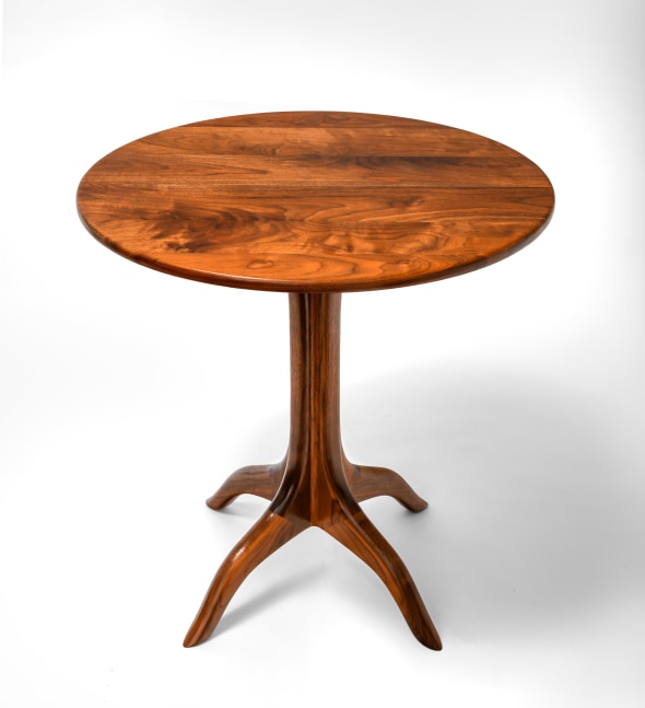 Designed by Sam Maloof (1916-2009) Pedestal Table, 2016 walnut 28 x 28 inches; 71.1 x 71.1 centimeters LSFA# 15172