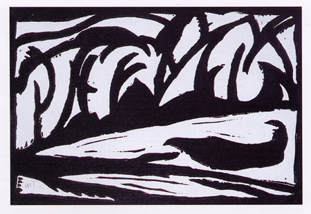 J&amp;aacute;nos Mattis Teutsch

Composition, 1917

linocut on paper

5 1/8 x 7 7/16 inches; 13 x 18.8 centimeters