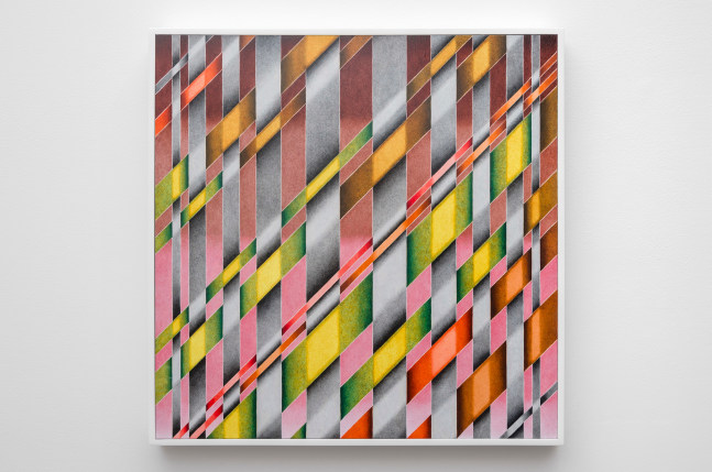 Mark Leonard (b. 1954) Weaving #14, April, 2011 gouache and synthetic resin on panel 24 x 24 inches; 61 x 61 centimeters LSFA# 11930