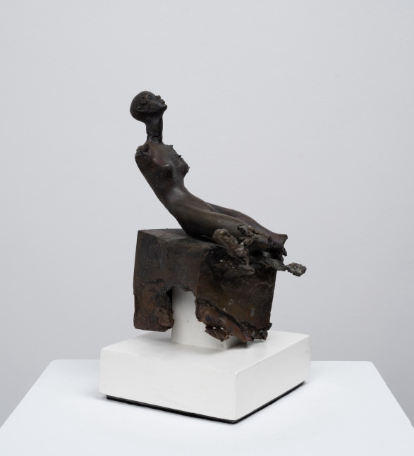 Cecilia Z. Miguez (b. 1955)
Keeping Contact with the Universe, 2025 
bronze, wood, and oil paint
10 1/2 x 6 1/2 x 5 1/4 inches;  26.7 x 16.5 x 13.3 centimeters
LSFA# 16444 