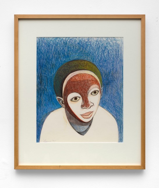 Samella Lewis (1924-2022) Untitled (Portrait), 1995     crayon on paper 16 1/2 x 13 1/2 inches;  41.9 x 34.3 centimeters LSFA# 15148