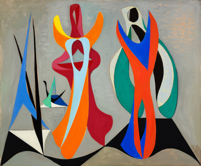 Magical Forms, 1945  oil on canvas 31 x 37 inches; 78.7 x 94 centimeters ​LSFA #02533