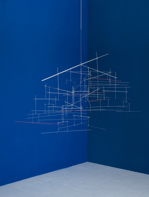 Linienschiff 20:31, 2012,  stainless steel and red pigment 45 1/4 x 69 1/4 x 53 1/2 inches;  115 x 176 x 136 centimeters LSFA# 13260