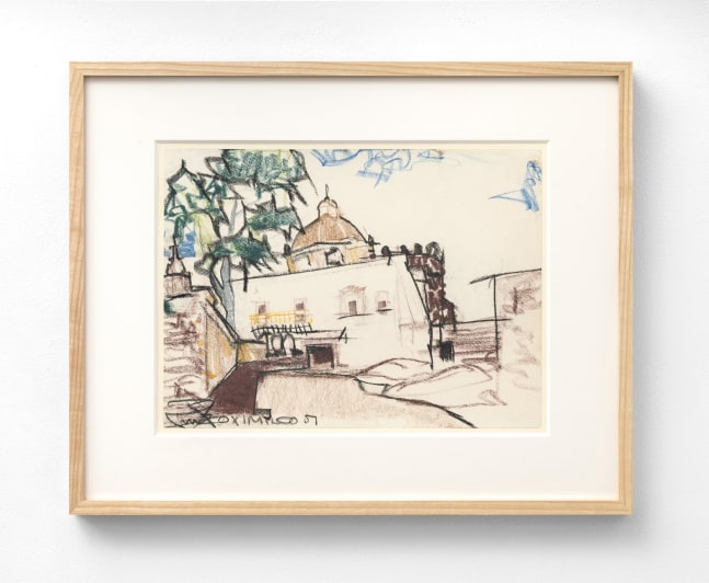Richard Neutra (1892-1970) Xoximilco, Mexico, 1957     charcoal and pastel on paper 10 x 13 3/4 inches;  25.4 x 34.9 centimeters LSFA# 15394