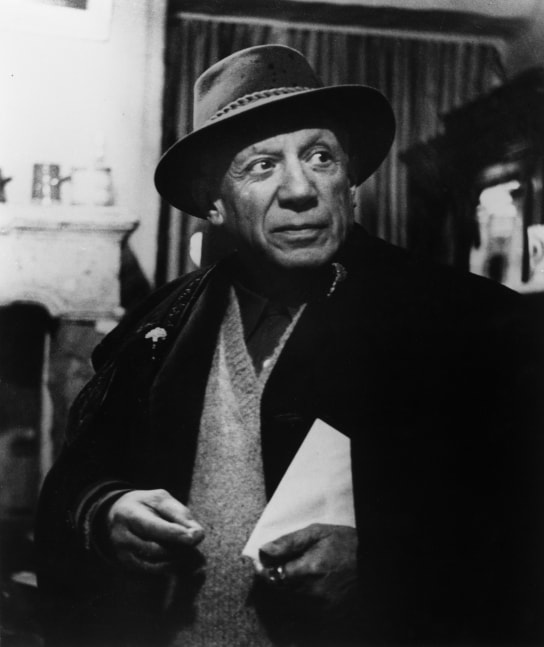 Pablo Picasso avec le chapeau, Arles, 1959

vintage silver gelatin print

11.81 x 9.45 inches; 30 x 24 centimeters

LSFA# 11165