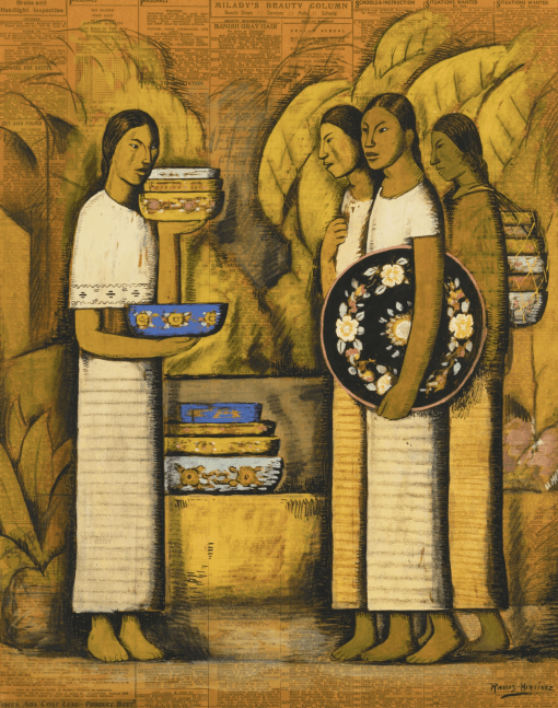 Vendedores de Jarros, 1934

charcoal and tempera on newsprint paper (Los Angeles Times&amp;nbsp;April 1934)

22 5/8 x 16 5/8 in; 57.5 by 42.2 cm