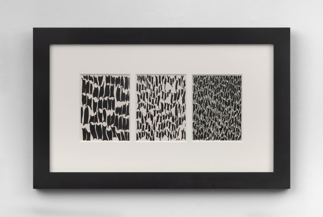 Karl Benjamin (1925-2012)

Untitled (Triptych), 1955

india ink on paper

11 1/2 x 20 inches; 29.2 x 50.8 centimeters

LSFA# 10337