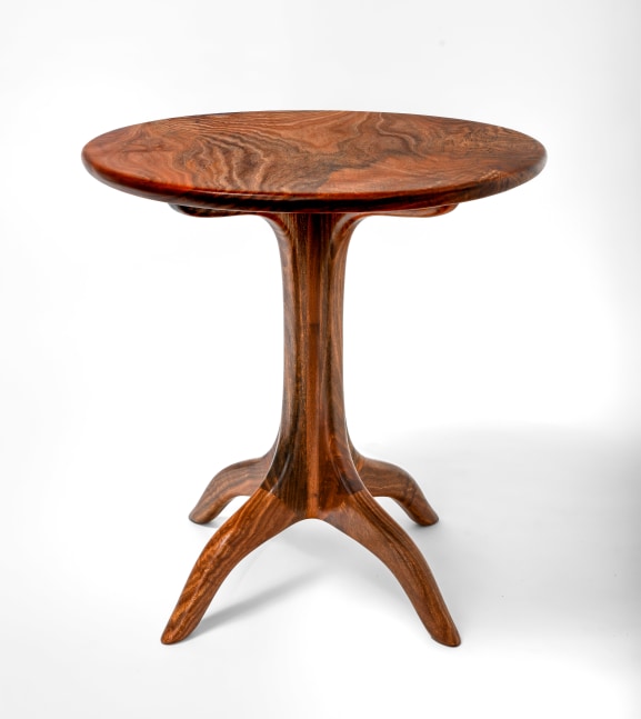 Designed by Sam Maloof (1916-2009) Pedestal Table, 2018 avocado wood 26 1/2 x 26 inches; 67.3 x 66 centimeters LSFA# 15174