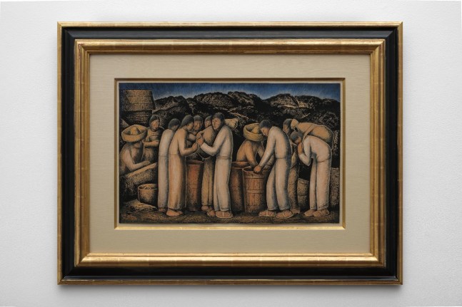 Alfredo Ramos Martinez

Los Pulqueros, circa 1935

tempera on paper

14 &amp;frac14; x 23 &amp;frac12; in; 36.2 x 59.7 cm