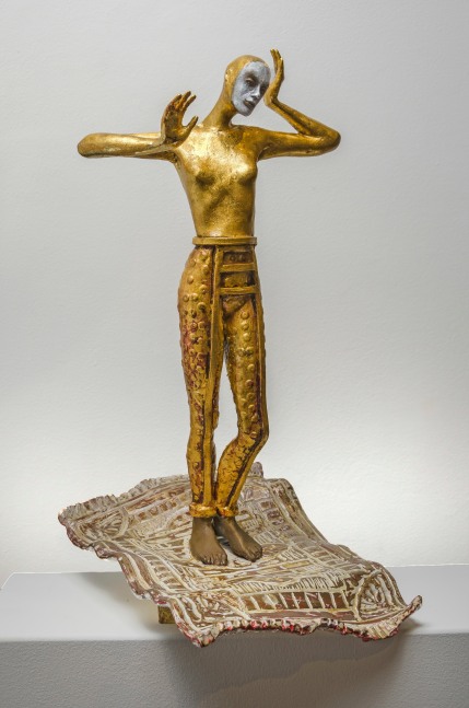 Cecilia Z. Miguez (b. 1955) Magic Carpet, 2019 gold leaf and oil paint on bronze 16 x 7 1/2 x 10 inches; 40.6 x 19.1 x 25.4 centimeters LSFA# 14385