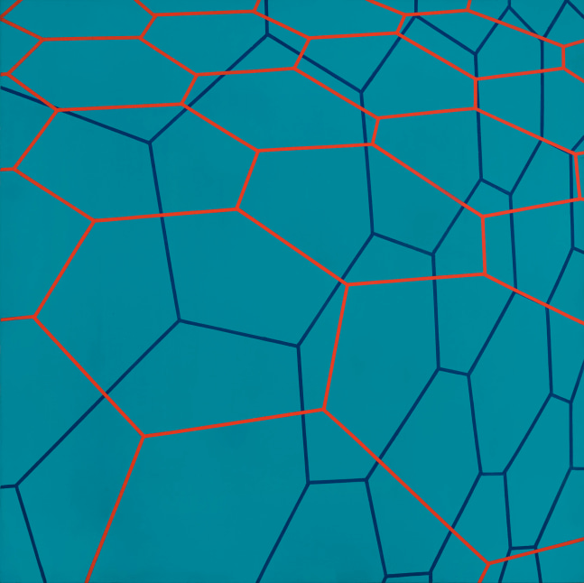 Untitled Composition (Hexagon Series), 1970     acrylic on canvas 50 x 50 inches;  127 x 127 centimeters LSFA# 01480