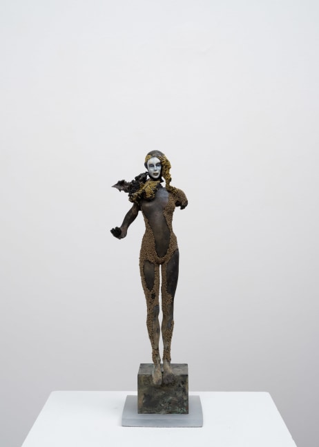Cecilia Z. Miguez (b. 1955)
Escaping Smoke, 2025
bronze, glass microbeads, resin, and oil paint
13 1/4 x 5 1/2 x 4 inches;  33.7 x 14 x 10.2 centimeters
LSFA# 16440