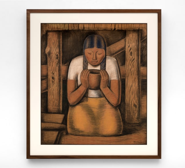 Mujer con Taza, c. 1934
Cont&amp;eacute; crayon and pastel on paper&amp;nbsp;mounted on linen
37 5/8 x 32 5/8 inches; &amp;nbsp;95.6 x 82.9 centimeters
LSFA# 14782