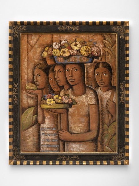 Mujeres Indigenas de Oaxaca, 1944, oil and tempera on Celotex 44 3/4 x 35 1/2 inches;  113.8 x 90.2 centimeters LSFA# 13317