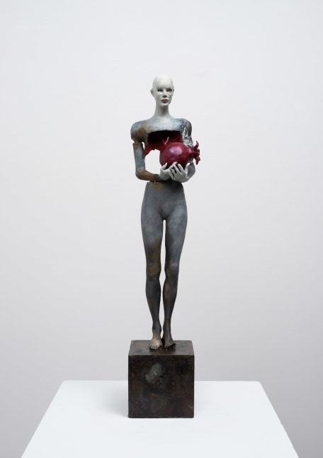 Cecilia Z. Miguez (b. 1955)
Offering Eternity, 2025 
bronze, oil paint, and glass microbeads
17 3/4 x 3 1/2 x 3 1/2 inches;  45.1 x 8.9 x 8.9 centimeters
LSFA# 16441 