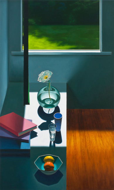 Untitled (Interior with Striped Cup), 2010     oil on canvas 60 x 36 inches;  152.4 x 91.4 centimeters LSFA# 12366